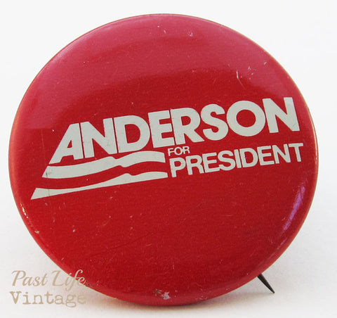 1980 Anderson For President Campaign Button Pin