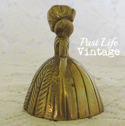 Small Solid Brass Lady Bell Victorian Lady Bell Vintage Brass Bell
