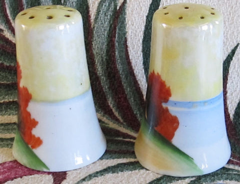 Vintage Lusterware Windmill Salt and Pepper Shakers 1930s Made in Japan Free Shipping
