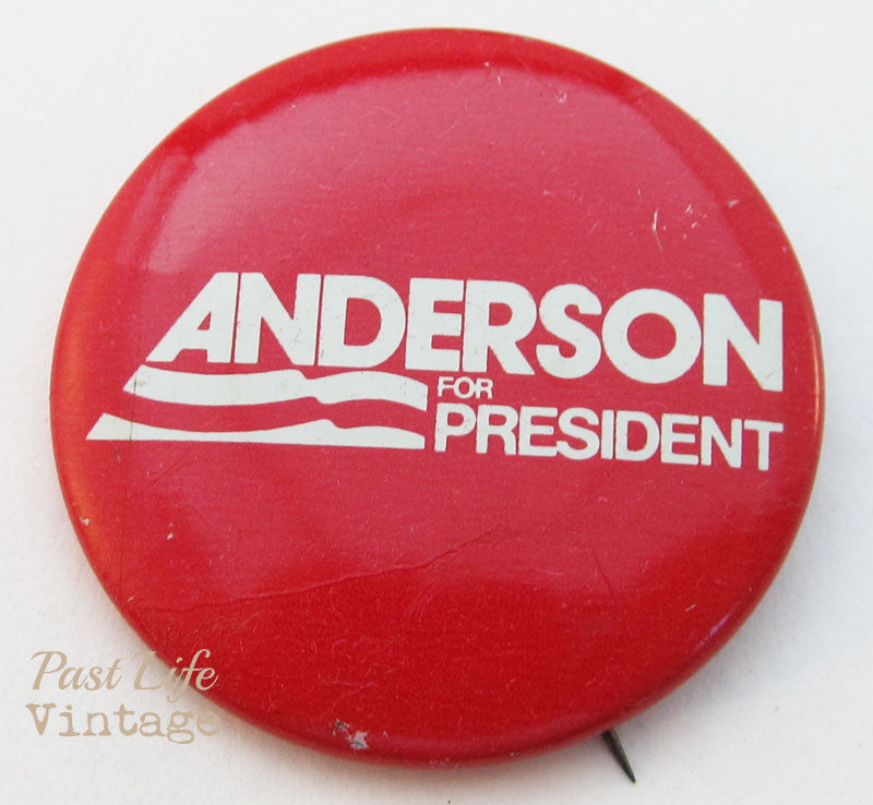 1980 Anderson For President Campaign Button Pin