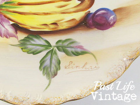 Hand Painted Porcelain Plate Fruit Vintage 1960s