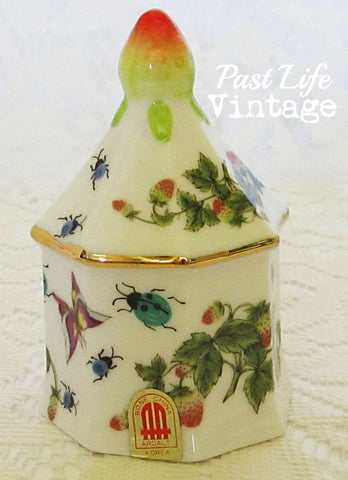 1950 Ardalt Vintage Bone China Bell Strawberry Butterfly Lady Bug Garden