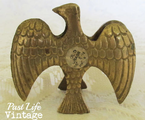 Solid Brass Eagle Bird Clip MidCentury Americana Vintage Office Accessory
