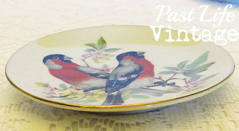 Vintage 1950 UCOG Japan Small Dish Red Birds with Label