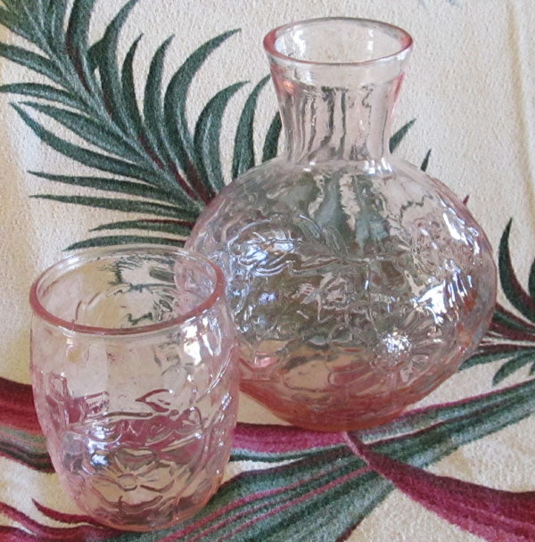 Flora Glass Water Carafe with Glass Tumbler