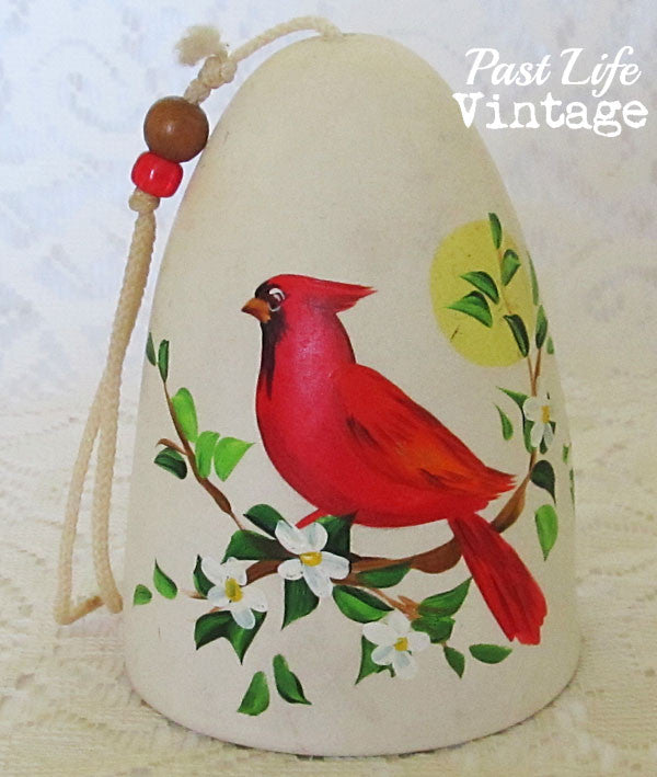Cardinal Bird Bell Vintage Collectible Bisque Free US Shipping