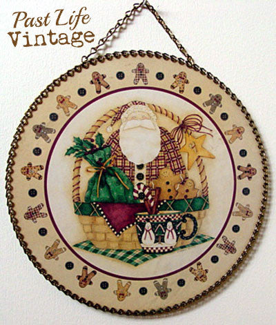 Gingerbread Santa Christmas Flue Cover Gallery Graphics NWT