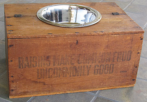 California Raisin Vintage Wood Crate Recycled Dog Feeder Sun Maid Fresno CA