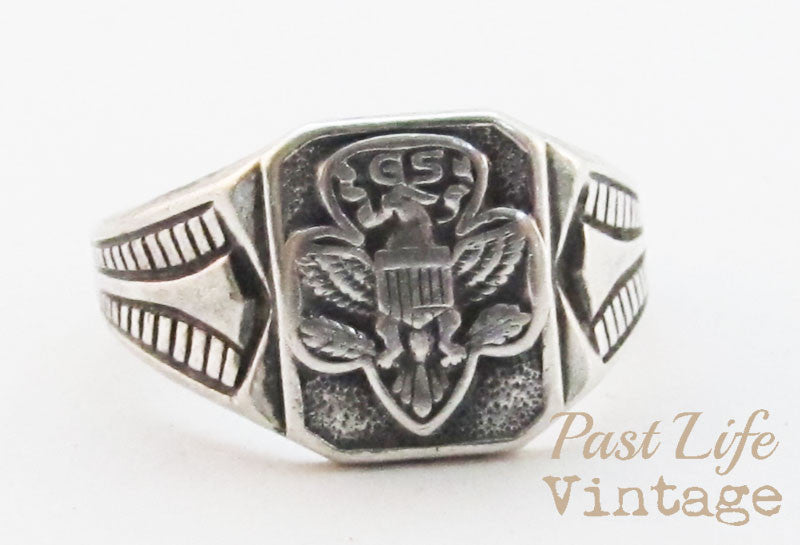 Vintage 1950 Girl Scout Ring Sterling Silver