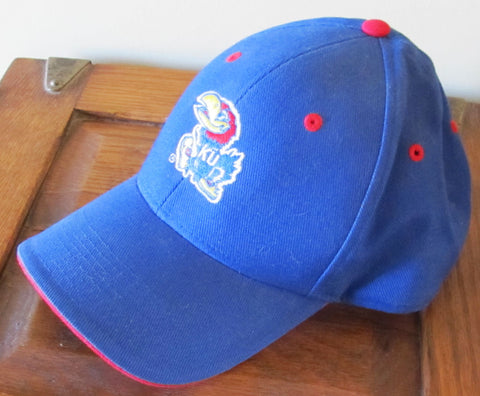 KU Jayhawks Cap Adjustable Hat Vintage 1990s Free Shipping