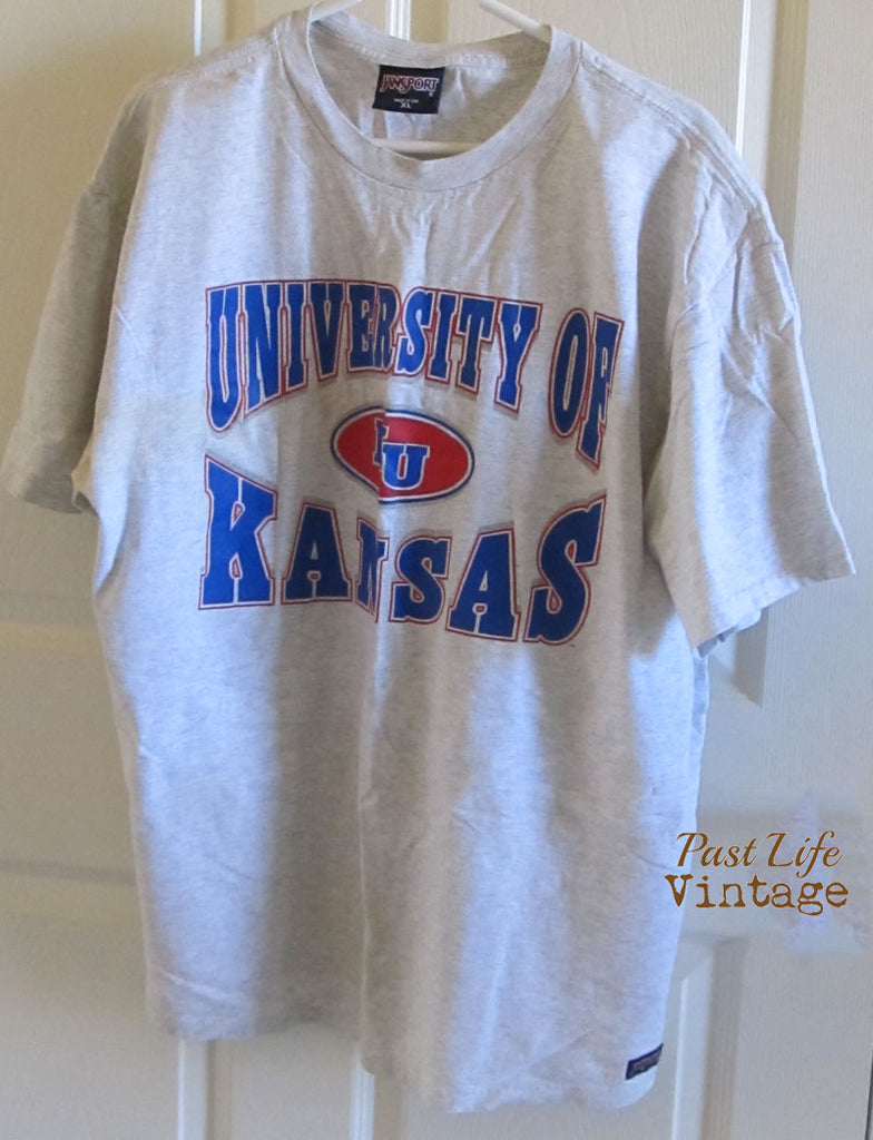 imod Måned Sinis KU Jayhawks University of Kansas Vintage 90s T-shirt Sz XL Jansport Fr –  Past Life Vintage