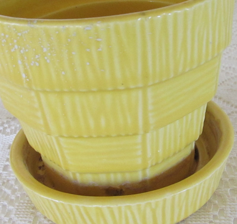 Vintage 40s McCoy Yellow Basket Weave Flower Pot Planter Free Shipping –  Past Life Vintage