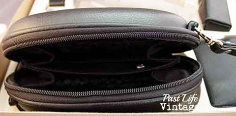 Vintage Black Handbag Set with Accessories 1980's NIB Disco Bound