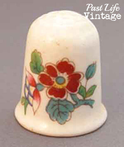 Coalport Ming Rose Bone China Thimble Vintage Sewing Collectible