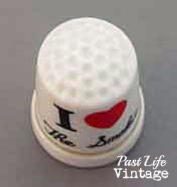Sewing Thimble I Love the Sm,okes Collectible 1970's