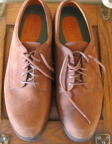 Vintage Suede Men's Oxford Shoes Size 12D Warm Brown 1990s Free Shipping