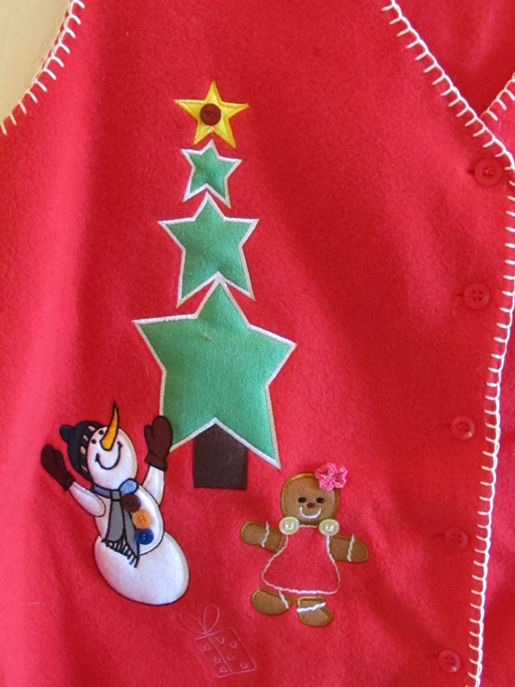 Vintage 90s Textile Folk Art Handbag Tote Christmas Santa Holly