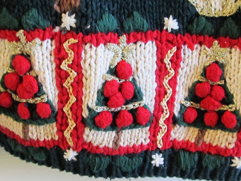 Fancy Embroidered Christmas Vest Vintage 90s Sz XL Like New Free Shipping